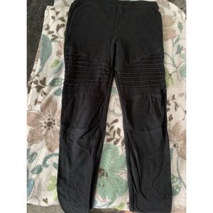 Girls Moto style black leggings